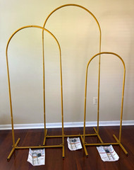 HEMMOTOP Gold Metal Arch Backdrop Stand Set of 3 – 6FT 5FT 4FT Wedding Party