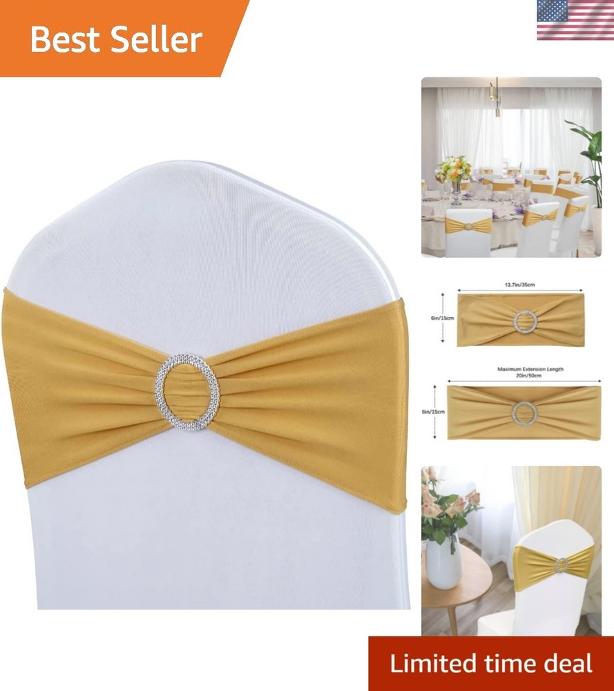 Chair Sashes Spandex Stretch Chair Bows with Buckle Slider for Wedding Party …