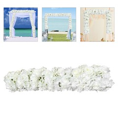 1m Artificial Rose Silk Flower Row Arrangement Wedding Arch Backdrop Wall Decor