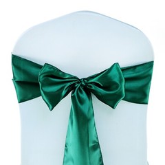 100 Emerald Green Satin Chair Sashes Silky Sateen Chair Bows wedding party décor