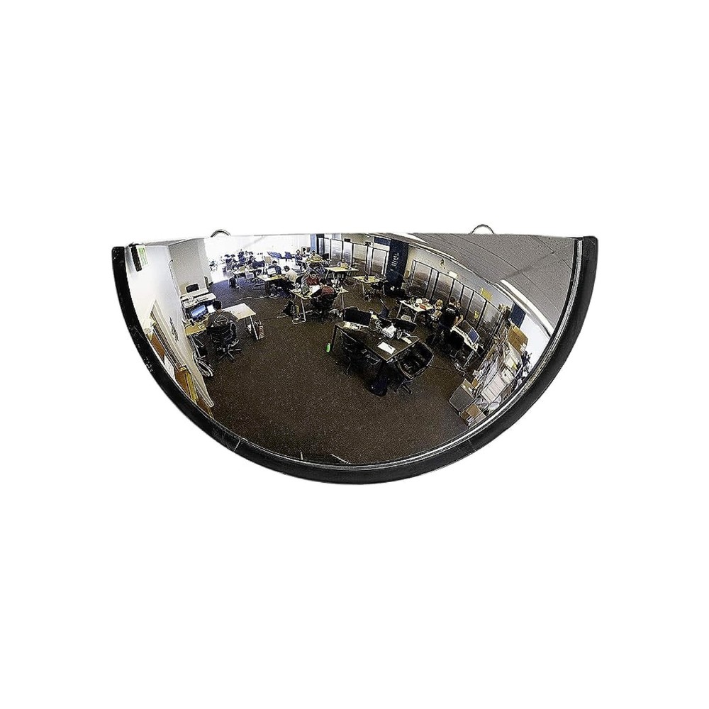 18” Acrylic Bubble Half Dome Mirror with Black Rim, Round Indoor Security