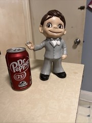 Vintage Atlantic Mold 9”Groom Brown Eyes & Hair W/ Grey Suit Cute Wedding Fun !