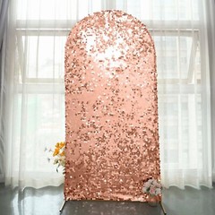 7 ft Payette Sequin Fitted Round Top Wedding Arch Backdrop Stand Cover Party