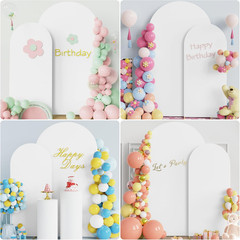 White Spandex Wedding Arch Cover Set of 2 for Parties and Events 7.2FT, 6FT