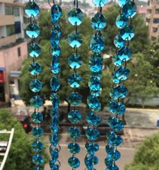 5M/Set 14mm Aqua Octagon Crystal Bead Wedding Cake Decorative Garland Strand