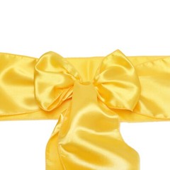 100 Yellow Gold Satin Chair Sashes Silky Sateen Chair Bows wedding party décor