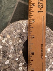 8″ X 7″ Wooden “&” Silver Sequin Signs *NEW/Sealed Corner Wear In Package* j2