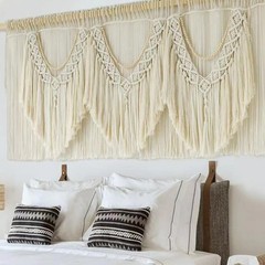 IOWER Macrame Wall Decor 75″ W x 35″ L Extra Large 75″L x 35″W, Beige