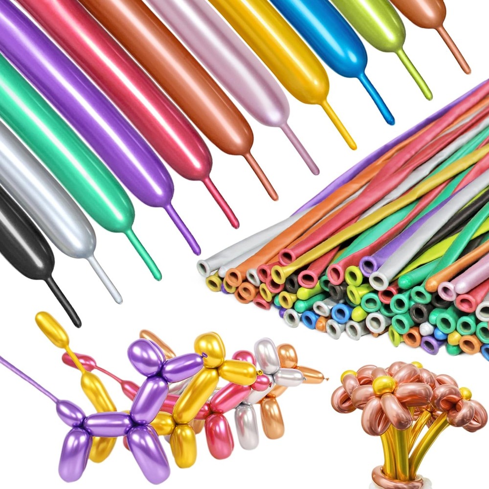 Metallic Multi Long Balloons Premium 260 Twisting Animals Magic Balloons for …