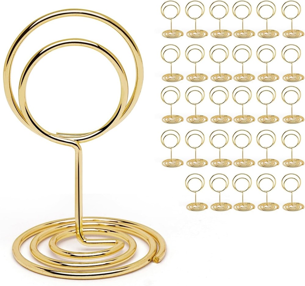 30PCS Table Number Holders Place Card Holder – Photo for Tables, Gold
