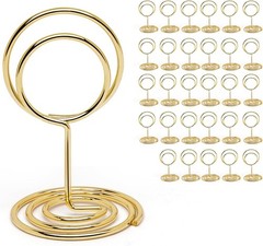 30PCS Table Number Holders Place Card Holder – Photo for Tables, Gold