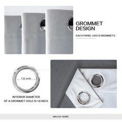 MIULEE 2 Pieces Greyish White Velvet Curtains Exquisite & Elegant Grommet The…