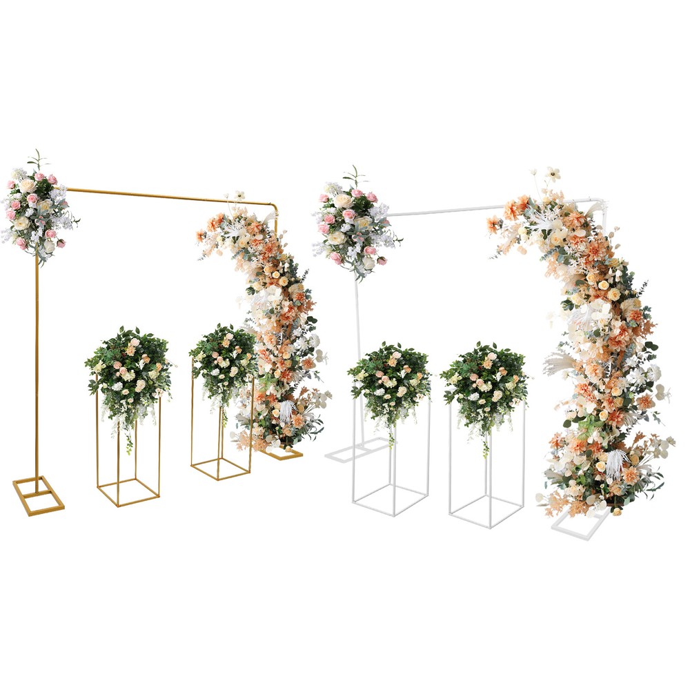 Wedding Stand Set with Balloon Stand (6.56×6.56ft) and Flower Stands