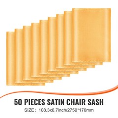 VEVOR 50PCS Gold Stretch Spandex Chair Sashes Elastic Bows Wedding Party Dining