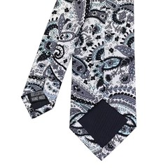 Kissvian Men’s Cotton Skinny Tie with Floral Print Linen Casual Grey Cashew