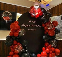 Black Gold Red Balloons Garland Arch Kit, 141Pcs Latex Balloons Different Siz…