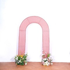8ft ROSE GOLD Shimmer Fitted Spandex Open Arch Double Sided Backdrop STAND COVER