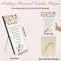 5 Pieces Wedding Memorial Chair Sign Reserved Wooden Table Plaque Flowers Style