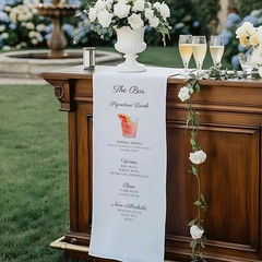 Elegant Calligraphy Wedding Bar Menu Sign Cocktail Banner