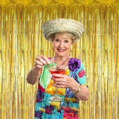 Gold Tinsel Curtain 4 Pack Foil Fringe Backdrop Streamer Photo Booth Wall Decor