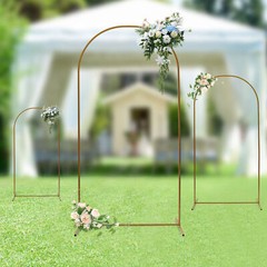 3 Pcs Arch Backdrop Stand Wedding Backdrop Gold Stand For Wedding Ceremony Metal