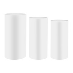Metal Display Pedestal Stands 3 Pcs White 60×27/65×30/70x35cm Sturdy Cake Stand