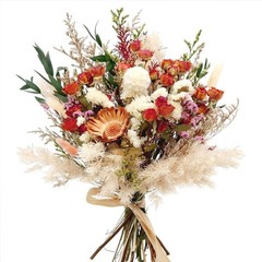 17″ Dried Flower Bouquets, Natural Dried Flowers with Dried