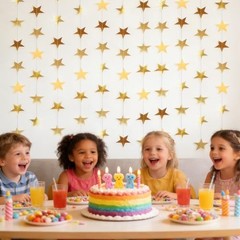 6 Pack Gold Star Garland Banner Each 13Ft Glitter Star Hanging 6Pack-Star G