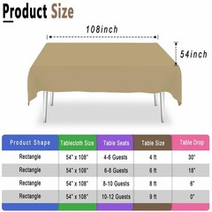 8Pcs Brown Tablecloth, Brown Disposable Table Cloth Plastic, 4 Gradient Table…
