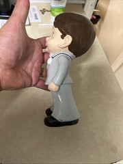 Vintage Atlantic Mold 9”Groom Brown Eyes & Hair W/ Grey Suit Cute Wedding Fun !