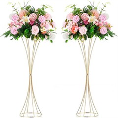 5Pcs Gold Wedding Flower Stand Metal Floor Table Trumpet Vase Centerpiece 19.7″H