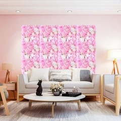 Artificial Silk Flower Wall Panel Pink Decorative Floral Pink&flower1