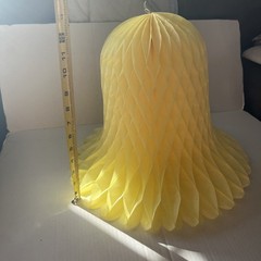 Lot of 12 Vintage Yellow Honeycomb Bell Decorations Center Pieces Or Hanging