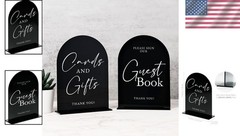 Modern Black Acrylic Table Signs – Perfect for Weddings & Celebrations, Set of 2