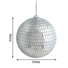 4 pcs 6″ Silver Glass Hanging Disco Mirror Balls Party Wedding Decorations SALE