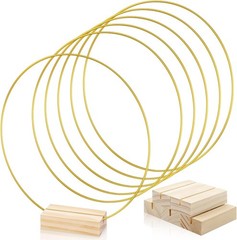 5 PCS 10 Inch Metal Floral Hoop Centerpiece for Table, Metal Wreath Ring with 5