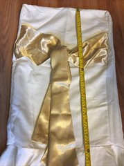 4Full CHAIR COVER Wedding Banquet Party Reception White With Light Gold Sash/Bow