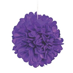 Fun Express 15″ Purple Hanging Tissue Paper Pom-Pom Decorations – 6 Pc.