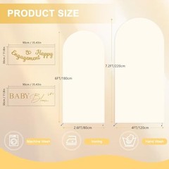 Set of 2 Arch Backdrop Cover 7.2FT, 6FT and Baby in Bloom and Happy Beige