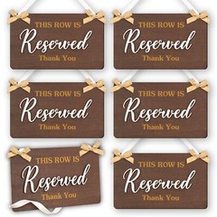 This Row Is Reserved Signs For Wedding Ceremony – 6 Pcs Wooden Wedding Reserv…