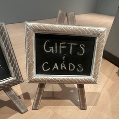 Wedding Direction Signs Set of 2 Rustic Wood Chalk Board Easel