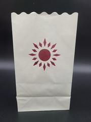 50 SUNBURST Luminary Bags – White for Parties Luaus Beach Luminaria