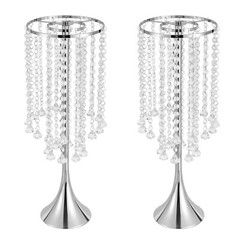 2Pcs 21.9 in Crystal Flower Vases Wedding Centerpieces Table Flower Vases SALE