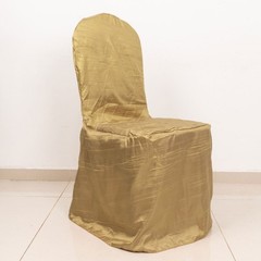 GOLD Crinkle Crushed Taffeta Banquet CHAIR COVER Party Wedding Events Decor