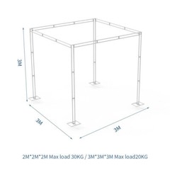 3ft/6ft/10ft Wedding Canopy Chuppah Drape Stand Heavy Duty Square Pipe Frame Kit