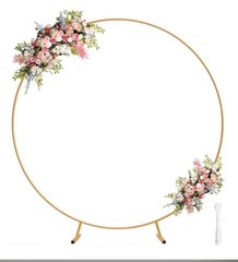 Metal Round Balloon Arch Kit, 7.2ft (2.2m) Golden Round Arch Stand Kit: 6.9FT