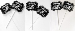 2 PC SET CHALKBOARD STYLE LAWN STAKES for WEDDING LGBT or MR & MRS 11.75 x 4.75