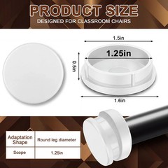 24 Pcs 1-1/4″ Wrought Iron Chair Leg Caps Heavy Duty Nylon Furniture Pads Round