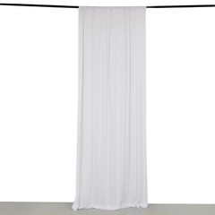 5 ft x 10 ft WHITE 4-Way Stretch Spandex Divider Backdrop Curtain Party Wedding