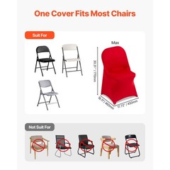 Uimoso 50PCS Red Stretch Spandex Chair Covers for Weddings, Parties, and Dining
